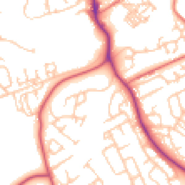 Daytime road noise heatmap for NE61 2SS