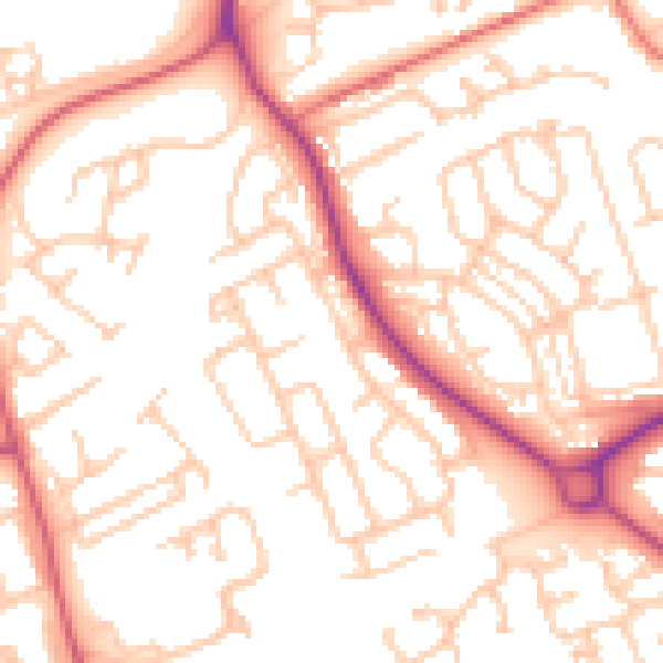 Daytime road noise heatmap for NE61 2TP