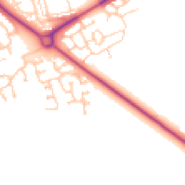 Daytime road noise heatmap for NE61 2YH