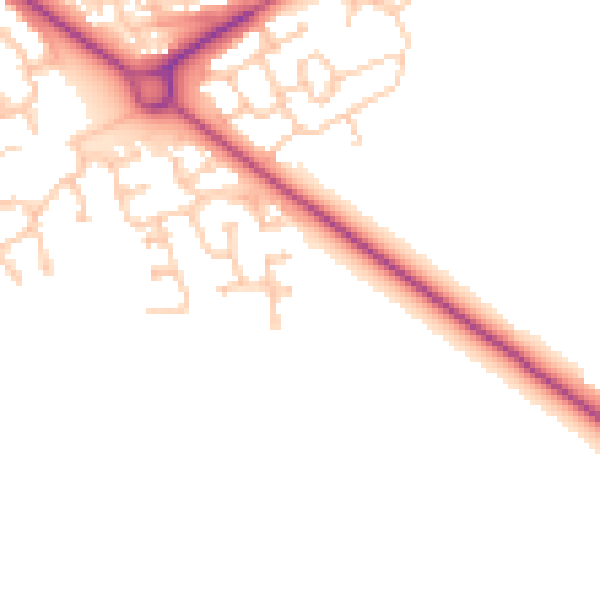 Daytime road noise heatmap for NE61 2YP