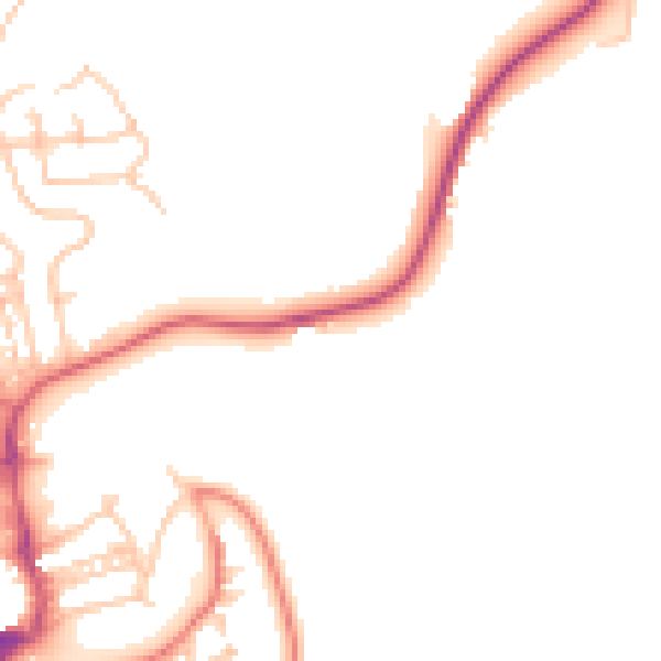 Daytime road noise heatmap for NE61 3AA
