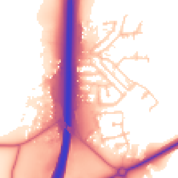 Daytime road noise heatmap for NE61 3BF