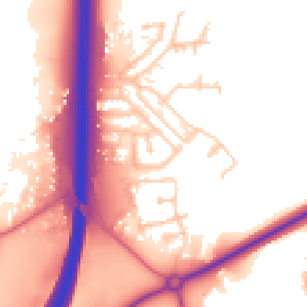 Daytime road noise heatmap for NE61 3EF