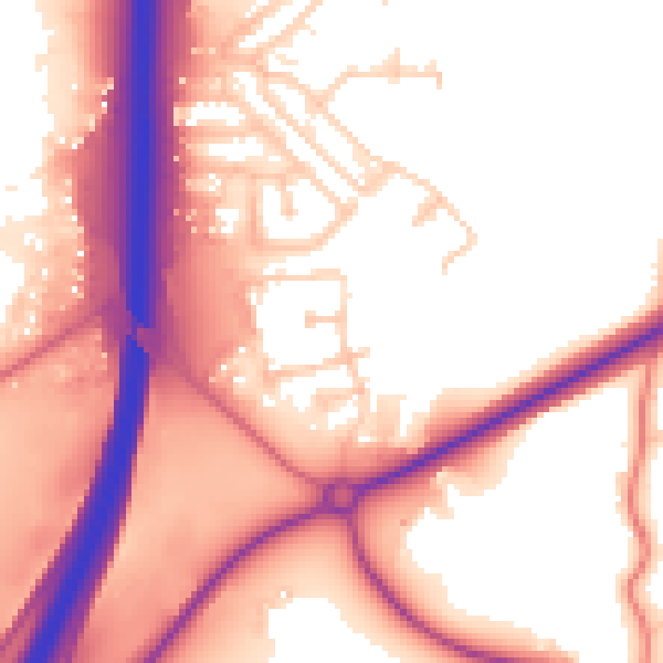 Daytime road noise heatmap for NE61 3FF