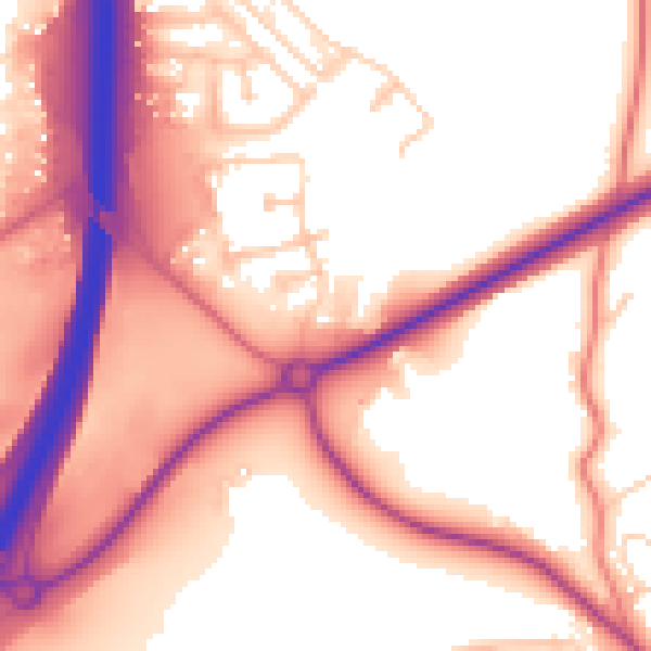 Daytime road noise heatmap for NE61 3FJ