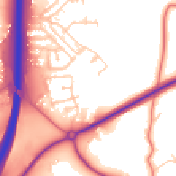Daytime road noise heatmap for NE61 3FN