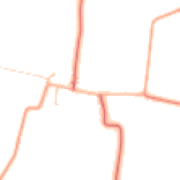 Daytime road noise heatmap for NE61 3UY