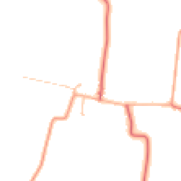 Daytime road noise heatmap for NE61 3UZ