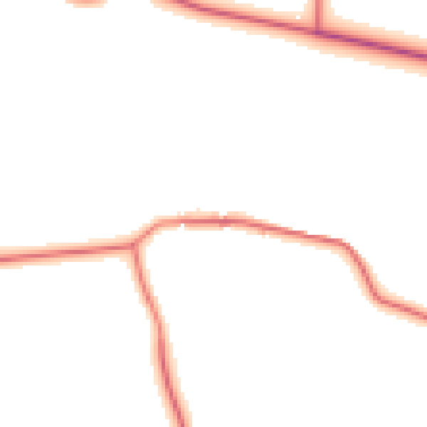 Daytime road noise heatmap for NE61 4ET