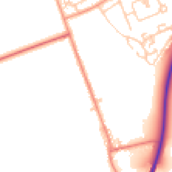 Daytime road noise heatmap for NE61 5AG