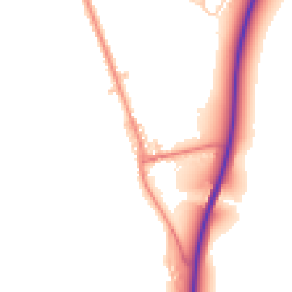 Daytime road noise heatmap for NE61 5AT