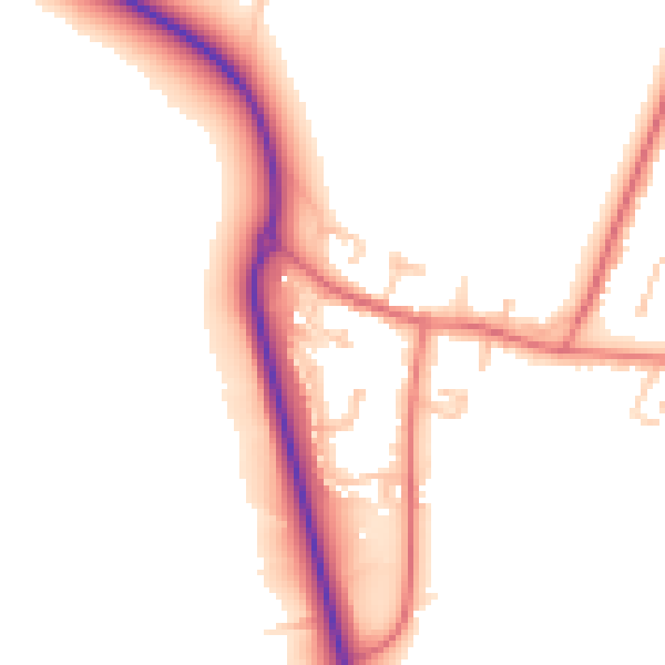 Daytime road noise heatmap for NE61 5BN