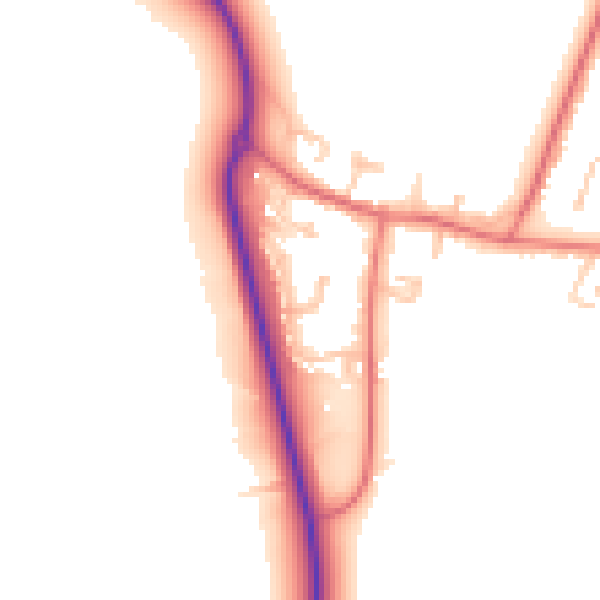 Daytime road noise heatmap for NE61 5BW
