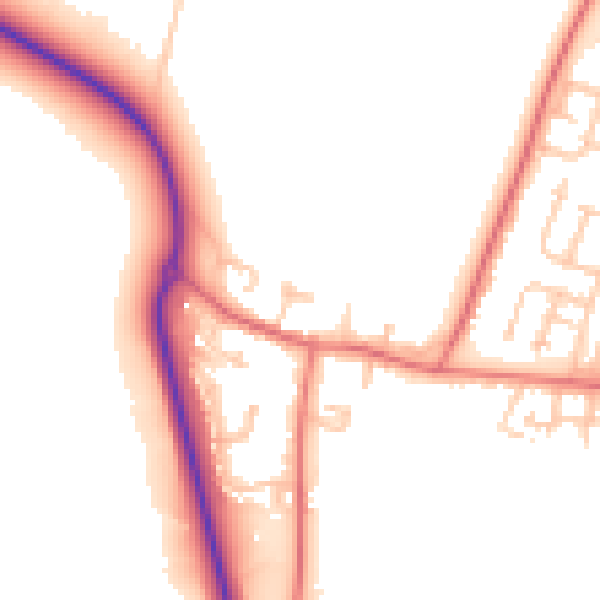 Daytime road noise heatmap for NE61 5BZ