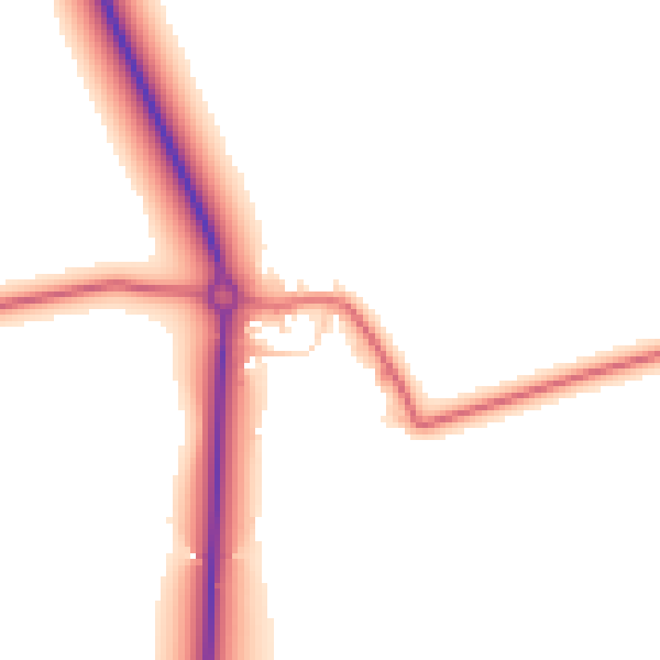 Daytime road noise heatmap for NE61 5EA