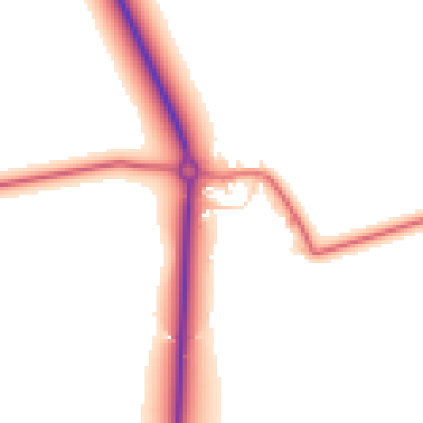 Daytime road noise heatmap for NE61 5EB