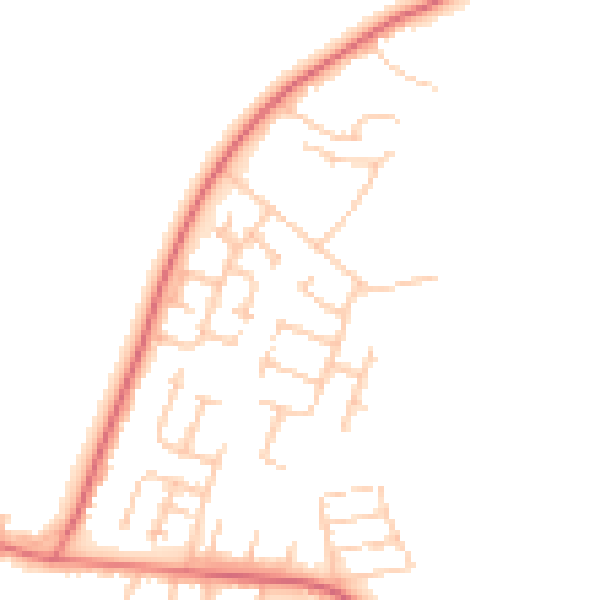 Daytime road noise heatmap for NE61 5ET