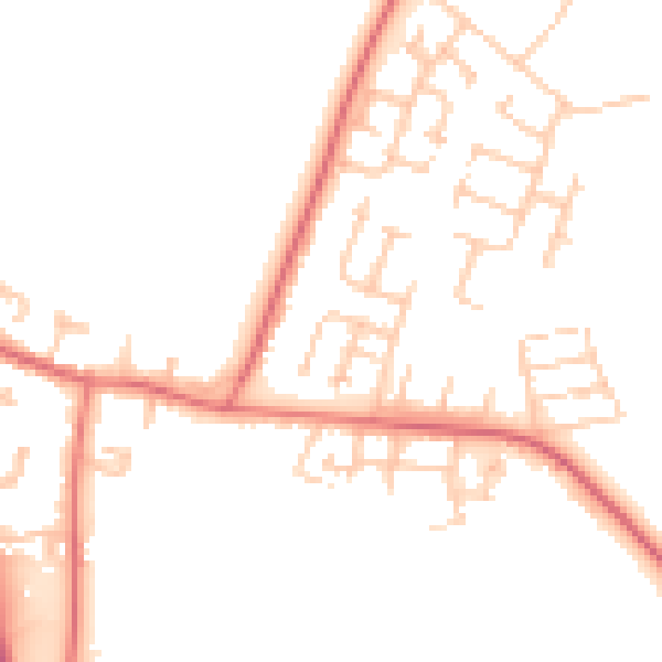 Daytime road noise heatmap for NE61 5EU
