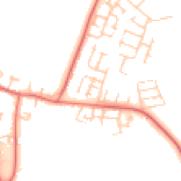 Daytime road noise heatmap for NE61 5EX