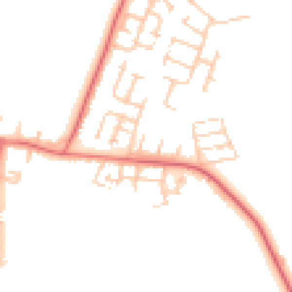 Daytime road noise heatmap for NE61 5HJ