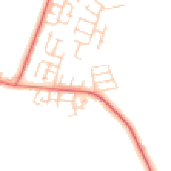 Daytime road noise heatmap for NE61 5HQ