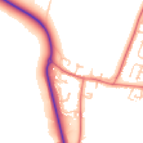 Daytime road noise heatmap for NE61 5JE