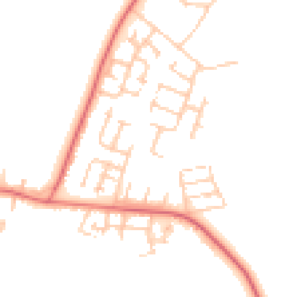 Daytime road noise heatmap for NE61 5LJ