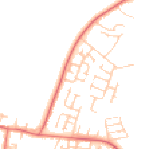 Daytime road noise heatmap for NE61 5LN