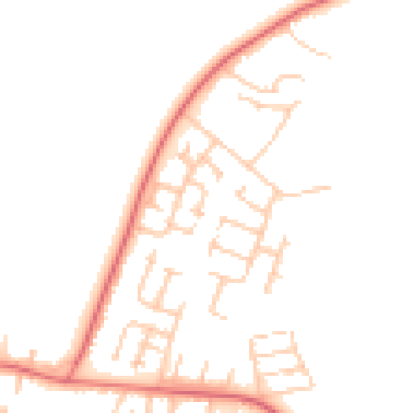 Daytime road noise heatmap for NE61 5LP
