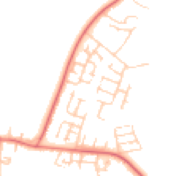 Daytime road noise heatmap for NE61 5LR