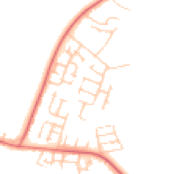 Daytime road noise heatmap for NE61 5LS