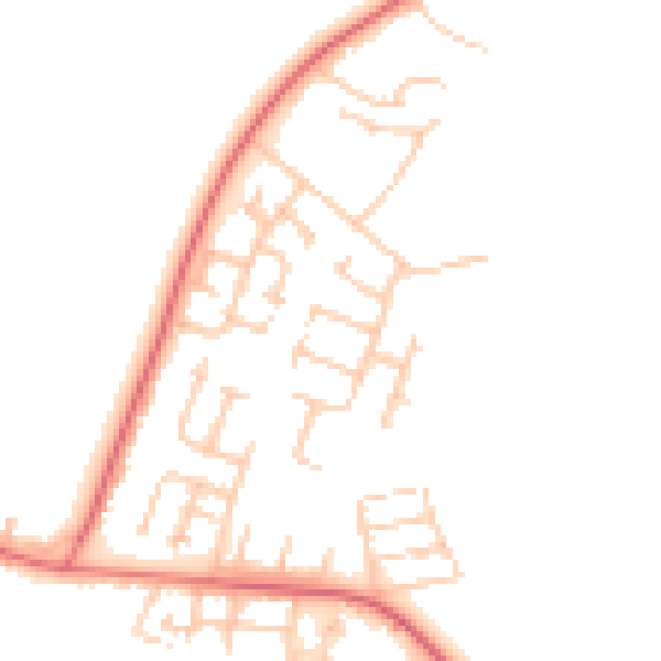 Daytime road noise heatmap for NE61 5LT