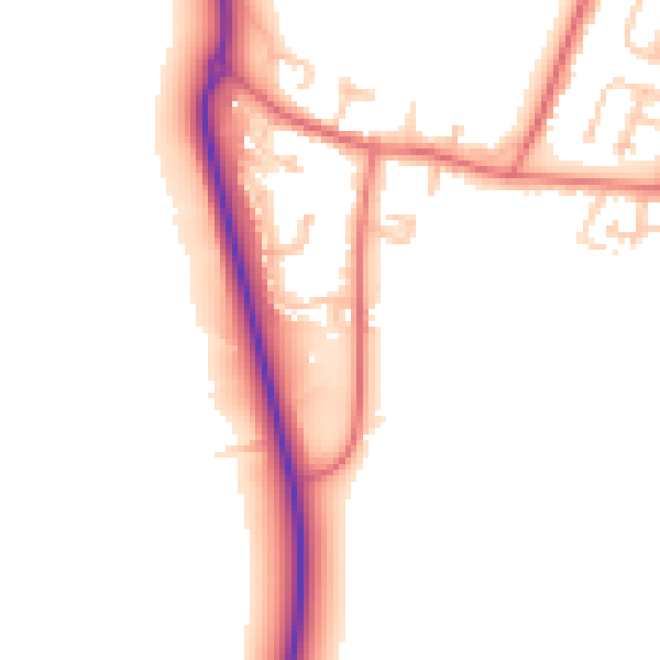 Daytime road noise heatmap for NE61 5PH
