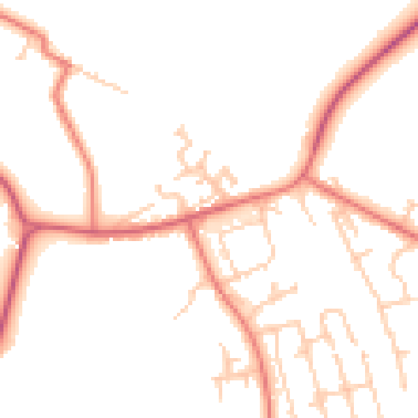 Daytime road noise heatmap for NE61 5PR