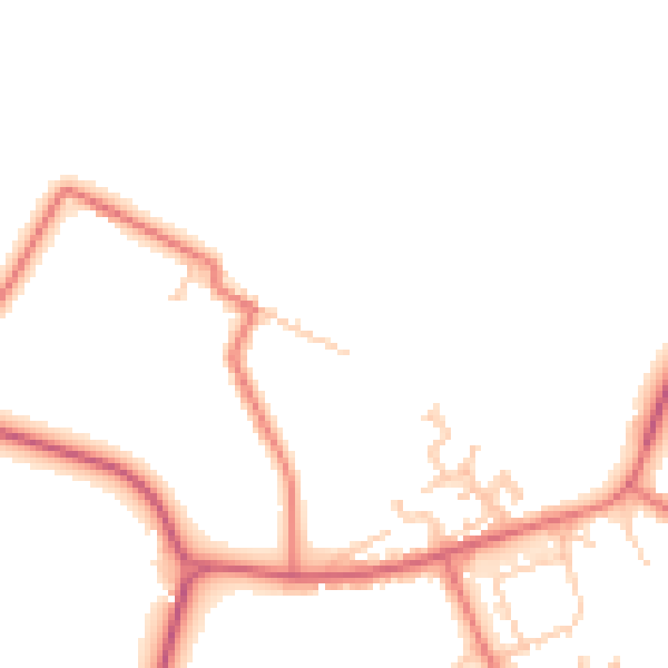 Daytime road noise heatmap for NE61 5QF