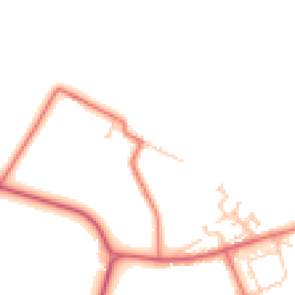 Daytime road noise heatmap for NE61 5QG