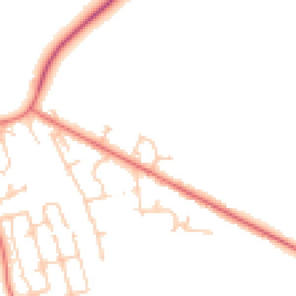 Daytime road noise heatmap for NE61 5QT