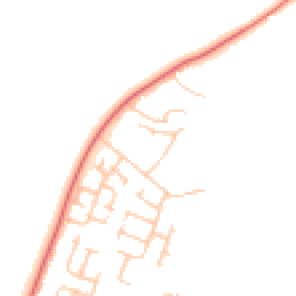 Daytime road noise heatmap for NE61 5RU