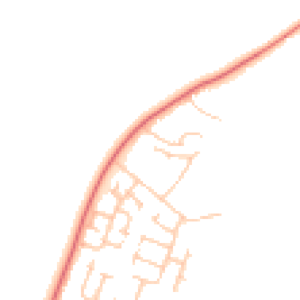 Daytime road noise heatmap for NE61 5RW