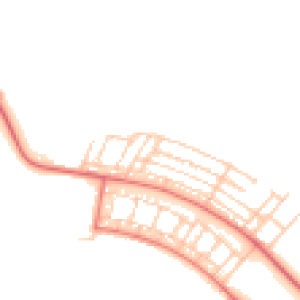 Daytime road noise heatmap for NE61 5UB