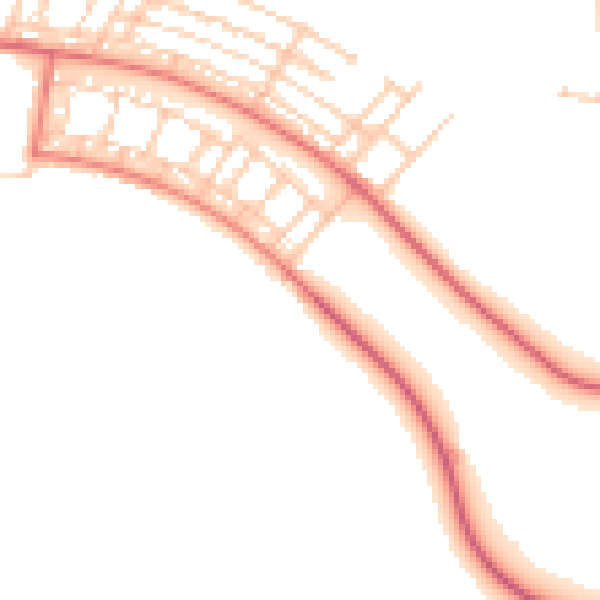 Daytime road noise heatmap for NE61 5XA