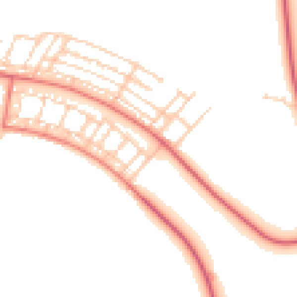 Daytime road noise heatmap for NE61 5YL
