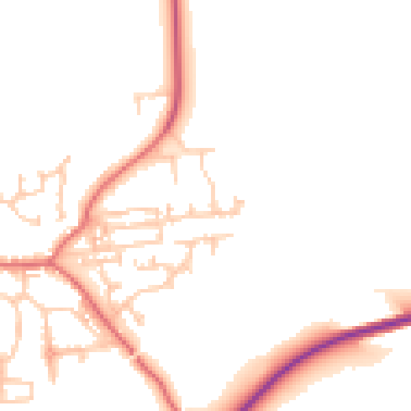 Daytime road noise heatmap for NE61 6BF