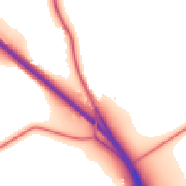 Daytime road noise heatmap for NE61 6DQ