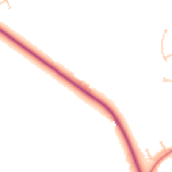 Daytime road noise heatmap for NE61 6LD
