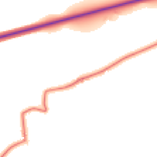 Daytime road noise heatmap for NE61 6QL