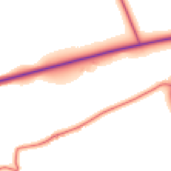 Daytime road noise heatmap for NE61 6QN