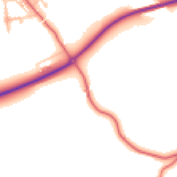 Daytime road noise heatmap for NE61 6SS