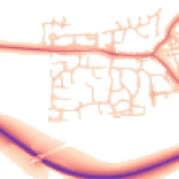 Daytime road noise heatmap for NE61 6SX