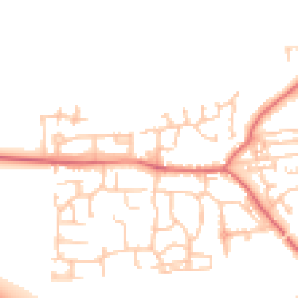 Daytime road noise heatmap for NE61 6TF